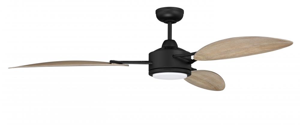 64" Journey Indoor/Outdoor (Damp) in Flat Black w/ Driftwood Blades