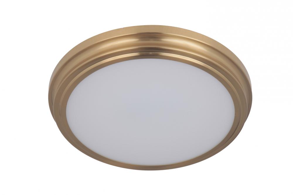 X66 Series 1 Light 13" LED Flushmount in Satin Brass