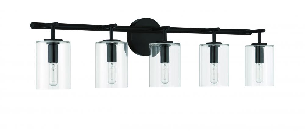 Hailie 5 Light Vanity in Flat Black