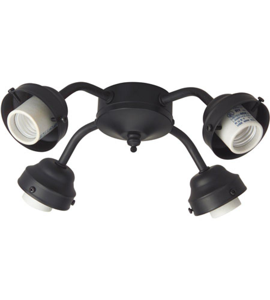 Universal 4 Light Fitter in Flat Black