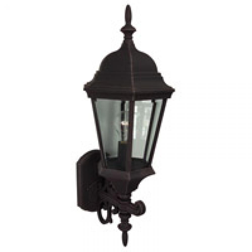 Straight Glass Cast 1 Light Medium Outdoor Wall Mount in Rust