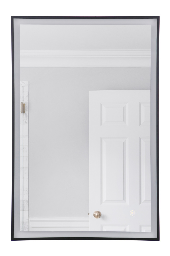 24" x 36" Black Frame Front Lit LED Mirror, Defogger & Dimmer, 3000K/4000K/5000K