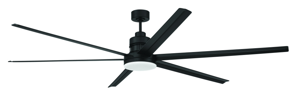 Mondo 80" 6-Blade Indoor/Outdoor (Damp) Ceiling Fan in Flat Black w/ Flat Black Blades