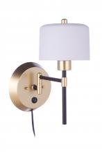 Craftmade 57861P-FBSNG - Wentworth 1 Light Portable Swing Arm Sconce in Flat Black/Sunset Gold