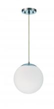 Craftmade 56891-CH-WG - 1 Light Small Pendant with White Glass
