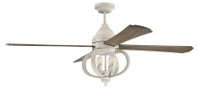 Craftmade AUG60CW4 - Augusta 60" 4-Blade Ceiling Fan in Cottage White w/ Driftwood Blades; Integrated Light Kit