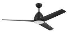 Craftmade NTO54FB3 - Nitro 54" 3-Blade Indoor/Outdoor (Wet) Ceiling Fan in Flat Black w/ Flat Black Blades