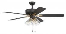 Craftmade P104FBSB5-52BWNFB - 52" Ceiling Fan w/Blades, 4 Clear Glass LED Lights
