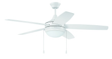 Craftmade PHA52W5 - Phaze 5 52" 5-Blade Ceiling Fan in White w/ White Blades; Integrated Light Kit