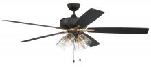 Craftmade S104FBSB5-60BWNFB - 60" Ceiling Fan w/Blades and 4 Light Kit Clear Glass