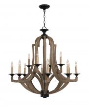 Craftmade 35112-WP - Winton 12 Light Chandelier in Weathered Pine/Bronze