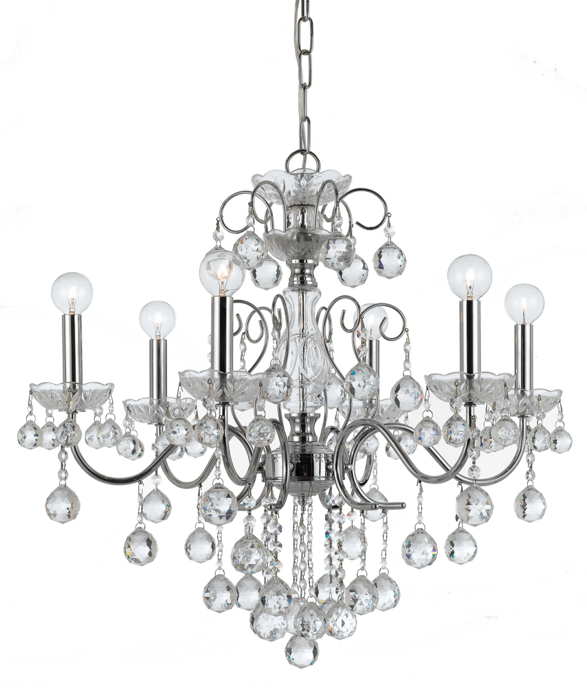 Imperial 6 Light Crystal Chrome Chandelier