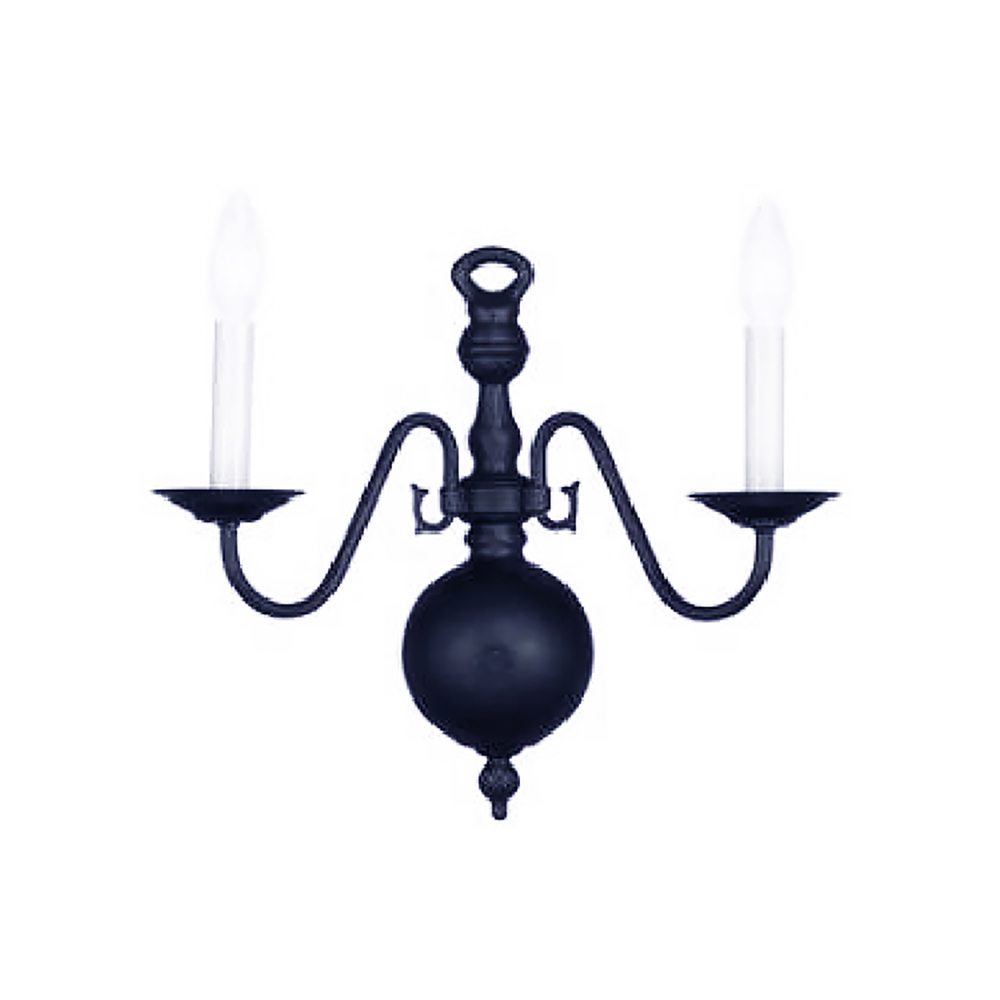 2 Light Black Sconce