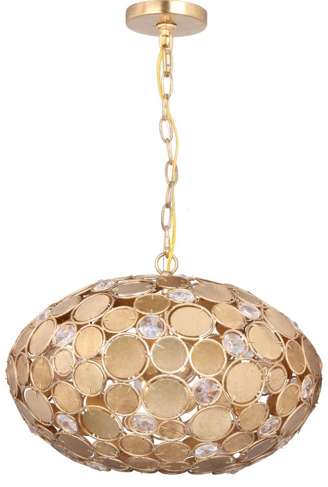 Bella 4 Light Antique Gold Chandelier