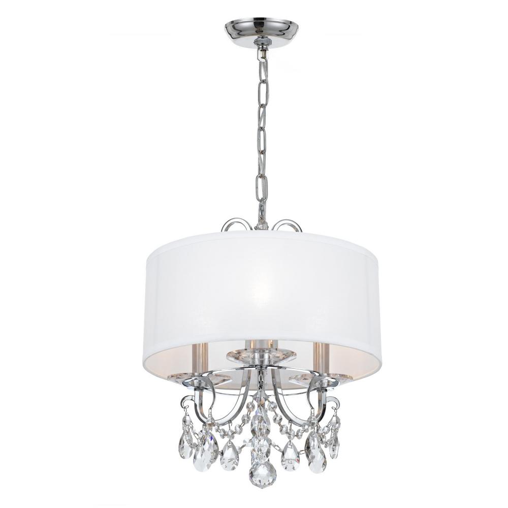 Othello 3 Light Clear Crystal Polished Chrome Mini Chandelier