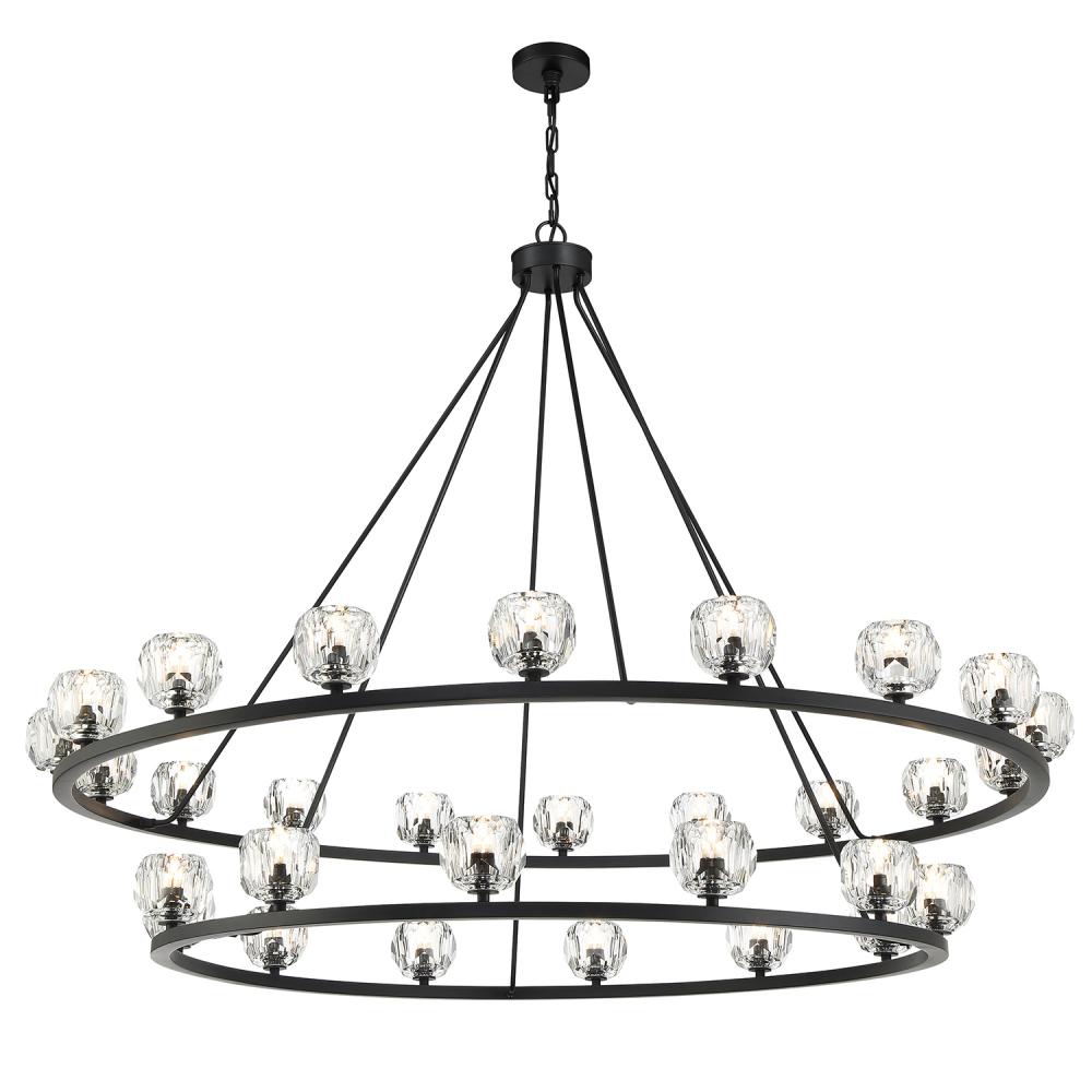 Aragon 30 Light Matte Black Chandelier