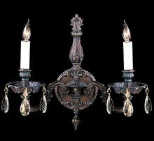 Crystorama 2502-BP-CL-MWP - Crystorama 2 Light Bronze Patina Sconce