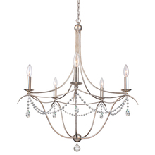 Crystorama 415-SA-CL-MWP - Metro 5 Light Crystal Beads Silver Chandelier