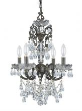 Crystorama 5194-EB-CL-I - Legacy 4 Light Italian Crystal Bronze Mini Chandelier