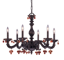 Crystorama 5226-VB-AMBER - Paris Market 6 Light Amber Crystal Bronze Chandelier