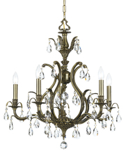 Crystorama 5565-AB-CL-MWP - Dawson 5 Light Clear Crystal Brass Chandelier