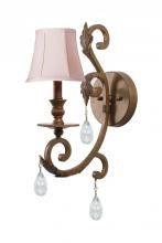 Crystorama 6901-FB-CL-SAQ - Crystorama Royal 1 Light Clear Spectra Florentine Bronze Sconce