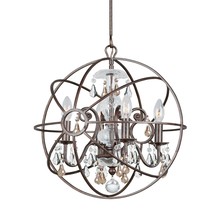 Crystorama 9025-EB-GS-MWP - Solaris 4 Light Golden Shadow Crystal English Bronze Mini Chandelier