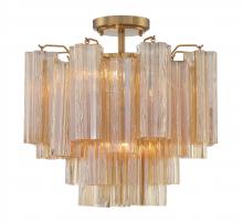 Crystorama ADD-300-AG-AM_CEILING - Addis 4 Light Aged Brass Semi Flush Mount