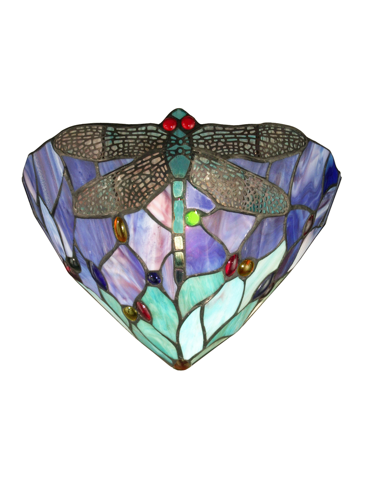 Downy Dragonfly Jewel Tiffany Wall Sconce