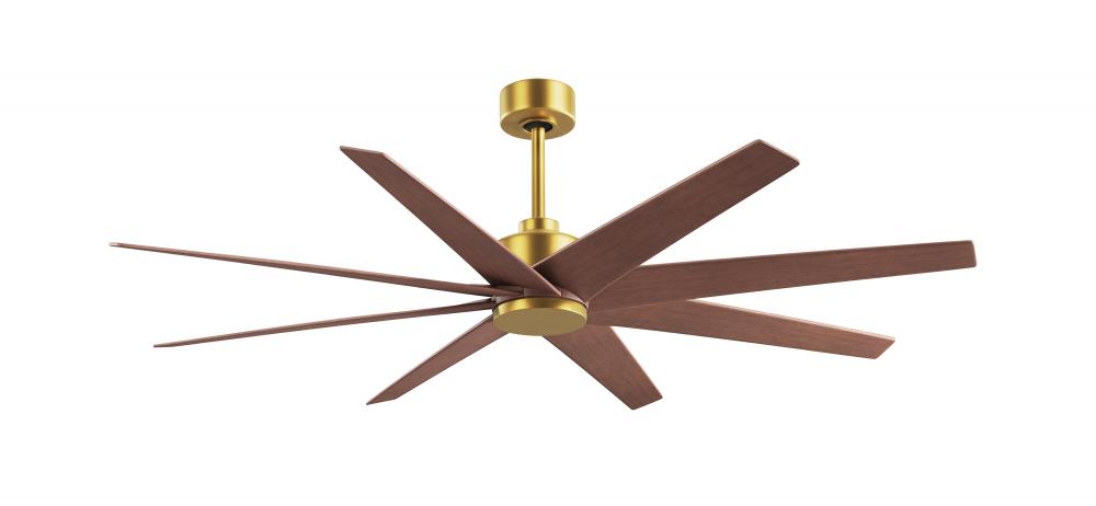 Ariella 8-blade ceiling fan in Brushed Brass and Wlanut Tone blades