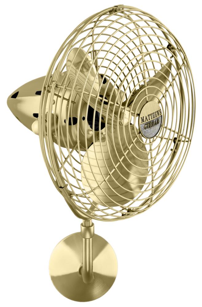 Bruna Parede wall fan in Brushed Brass finish.