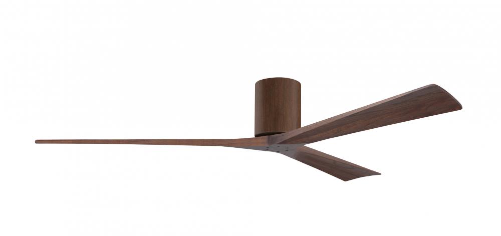 Irene-3H three-blade flush mount paddle fan in Walnut finish with 72” solid walnut tone blades.?