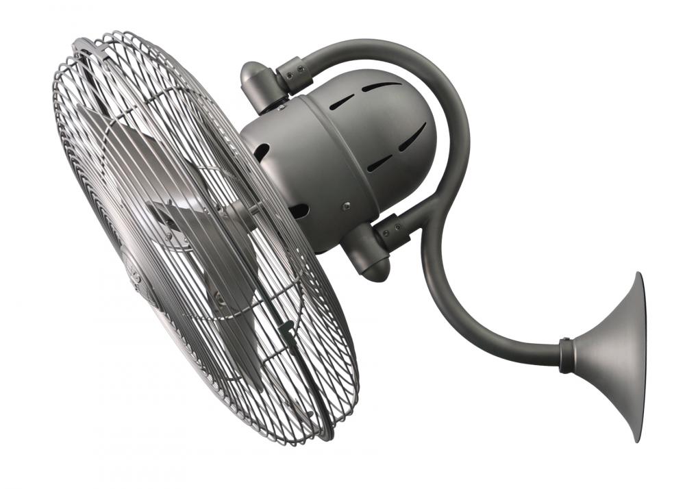 Laura - Oscillating Wall Fan - Brushed Nickel Finish - Metal Blades