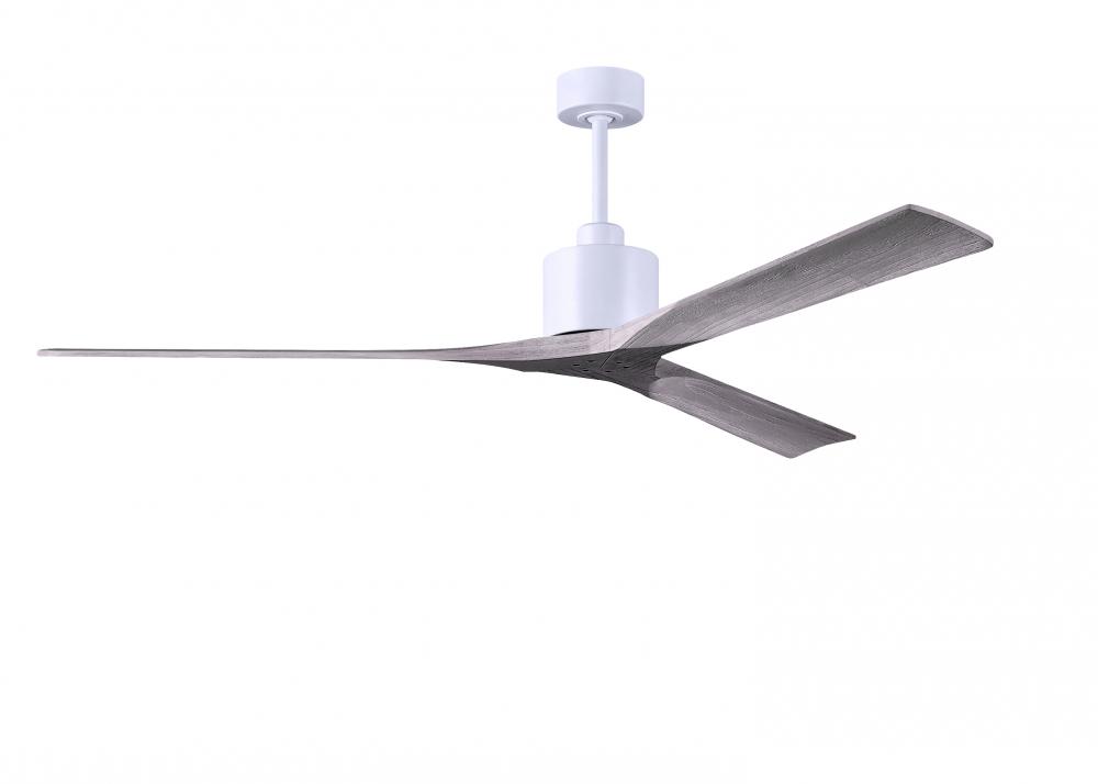 Nan XL 6-speed ceiling fan in Matte White finish with 72” solid barn wood tone wood blades