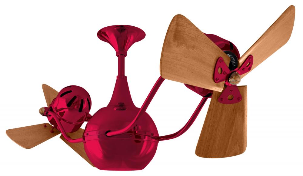 Vent-Bettina 360° dual headed rotational ceiling fan in  Rubi (Red) finish with solid sustainable