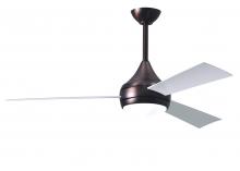 Matthews Fan Company DA-BB-WH - Donaire - Three Blade Paddle Fan - Integrated LED - Brushed Bronze Finish - Gloss White Blades