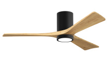 Matthews Fan Company IR3HLK-BK-LM-52 - Irene-3HLK-52" Three Blade Flush Mount Paddle Fan-5CCT Integrated LED-Matte Black Finish