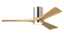 Matthews Fan Company IR3HLK-CR-LM-52 - Irene-3HLK-52" Three Blade Flush Mount Paddle Fan-5CCT Integrated LED-B Chrome Finish