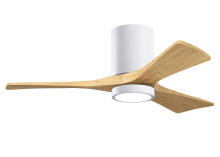 Matthews Fan Company IR3HLK-WH-LM-42 - Irene-3HLK - 42" Three Blade Flush Mount Paddle Fan - 5CCT Integrated LED - Gloss White Finish