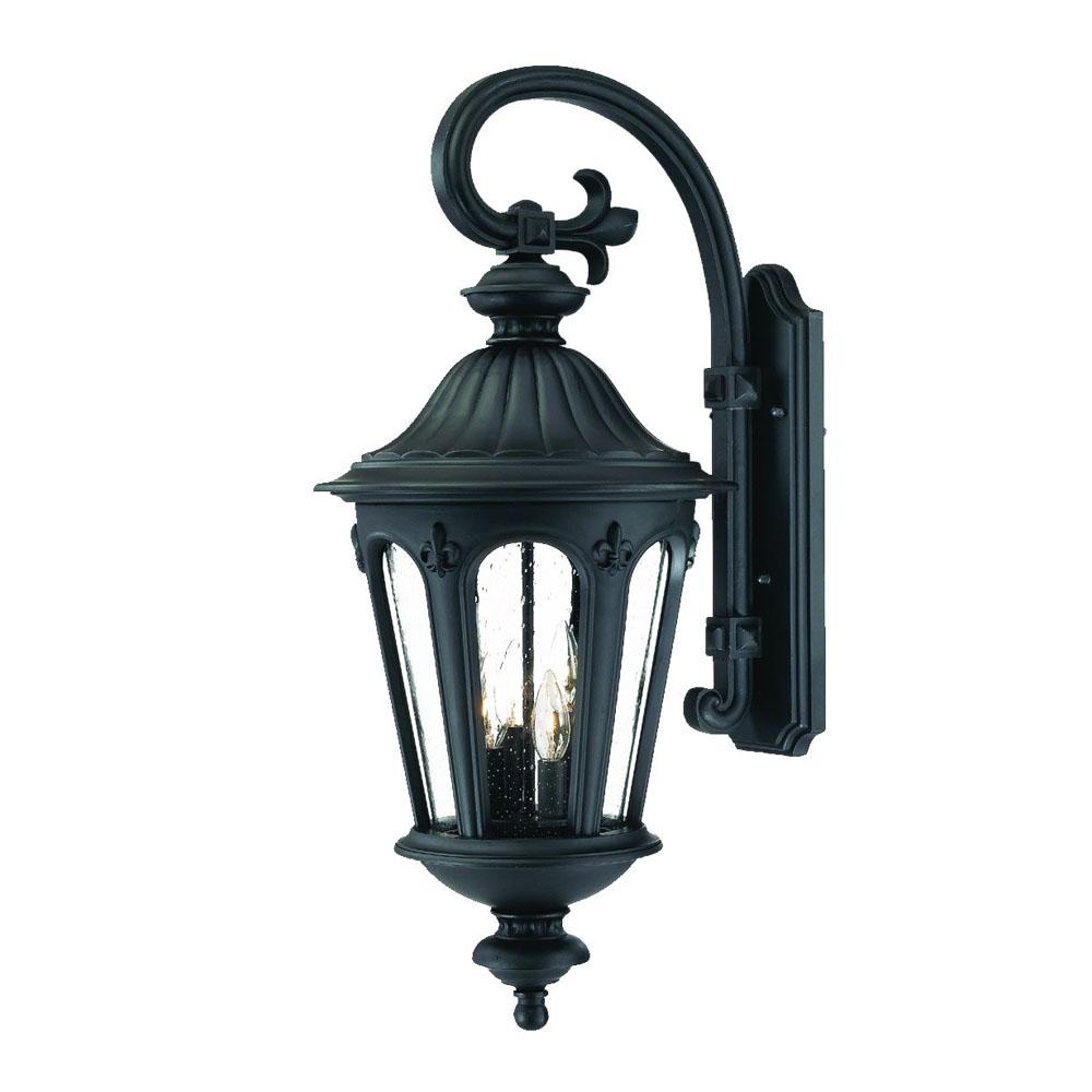 Marietta Collection Wall-Mount 4-Light Outdoor Matte Black Light Fixture