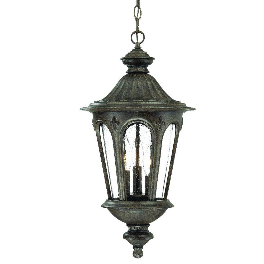 Marietta Collection 4-Light Hanging Outdoor Black Coral Light Fixture