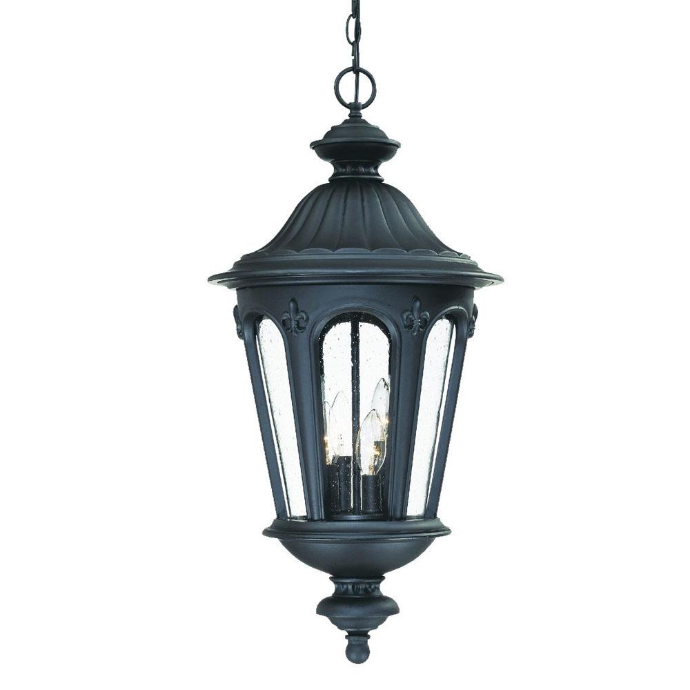 Marietta Collection 4-Light Hanging Outdoor Matte Black Light Fixture