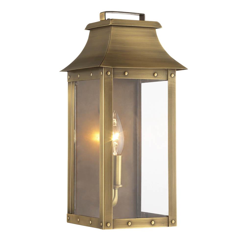 Manchester 1-Light Outdoor Aged Brass Light Fixture