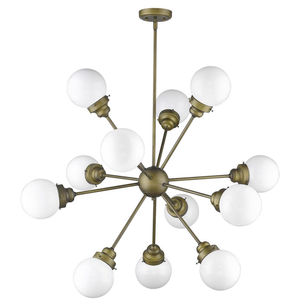 Portsmith 12-Light Raw Brass Chandelier