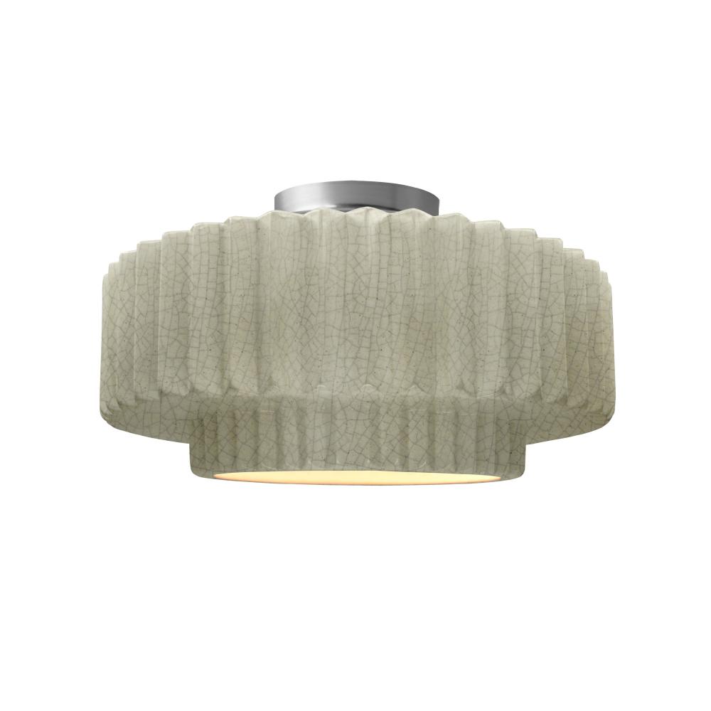 Medium Tier Pleated LED Semi-Flush