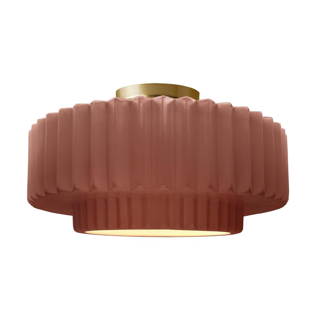 Large Tier Pleated Semi-Flush