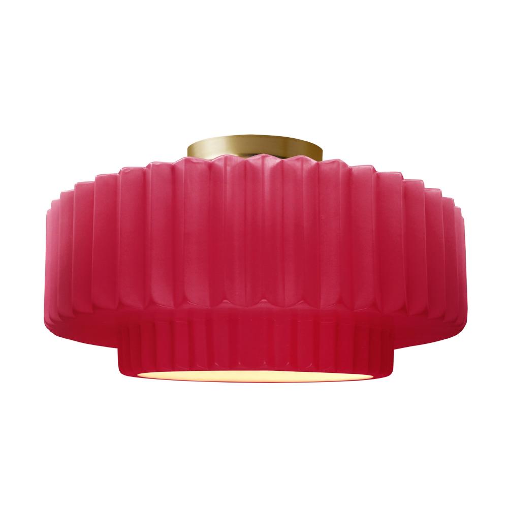 Large Tier Pleated Semi-Flush