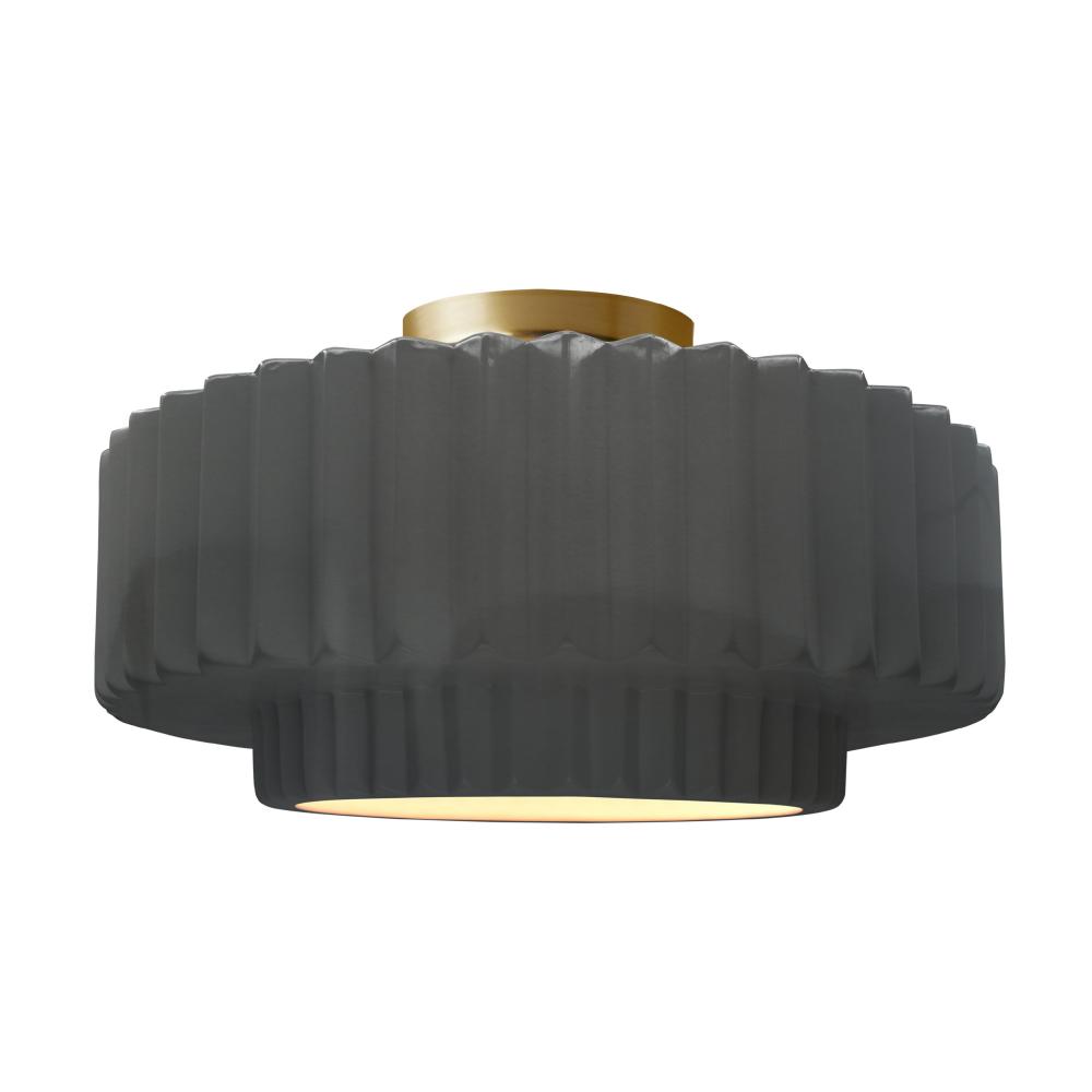 Large Tier Pleated Semi-Flush