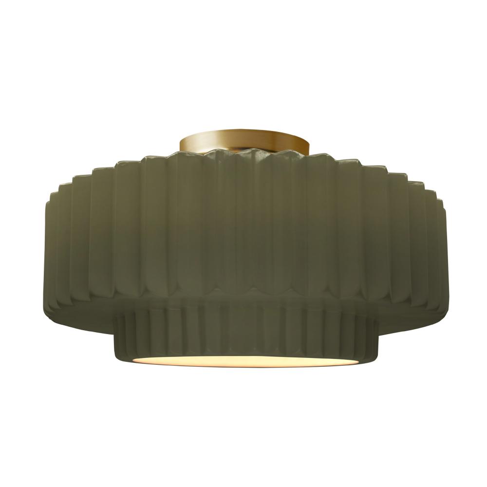 Large Tier Pleated Semi-Flush