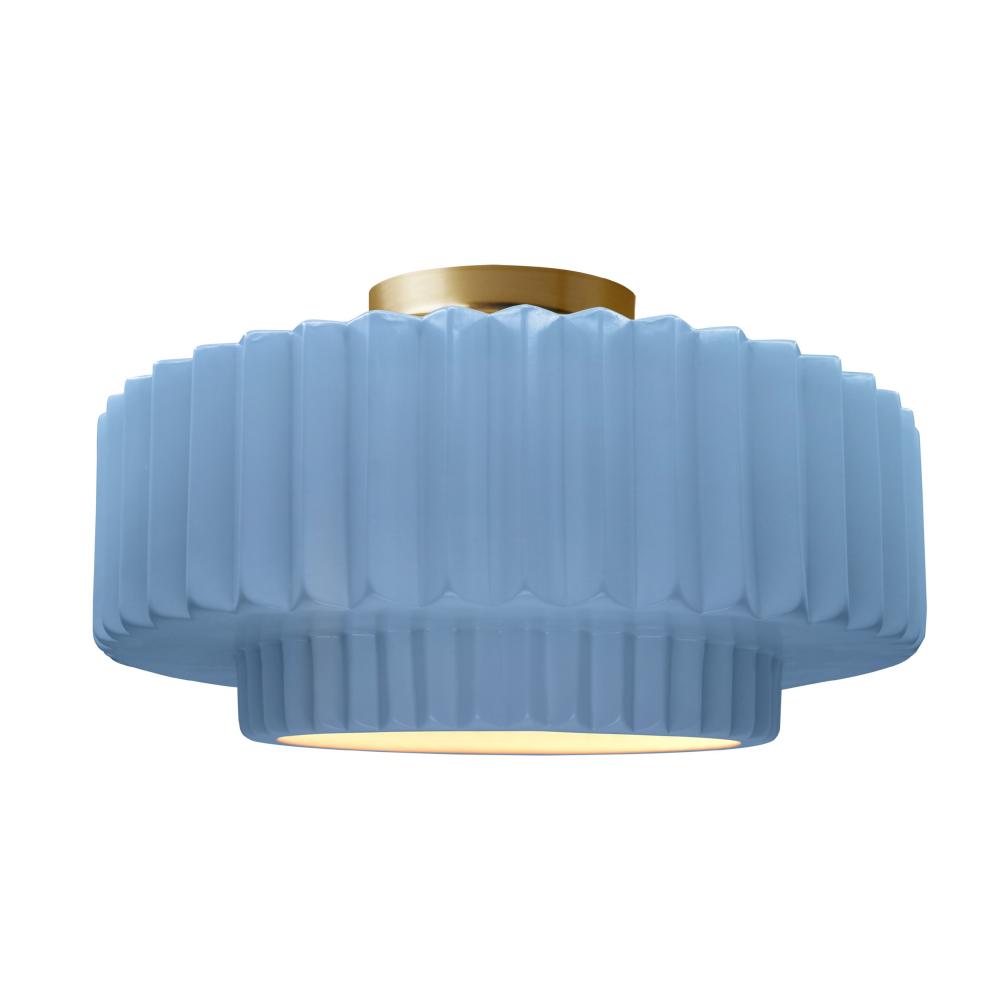 Large Tier Pleated Semi-Flush